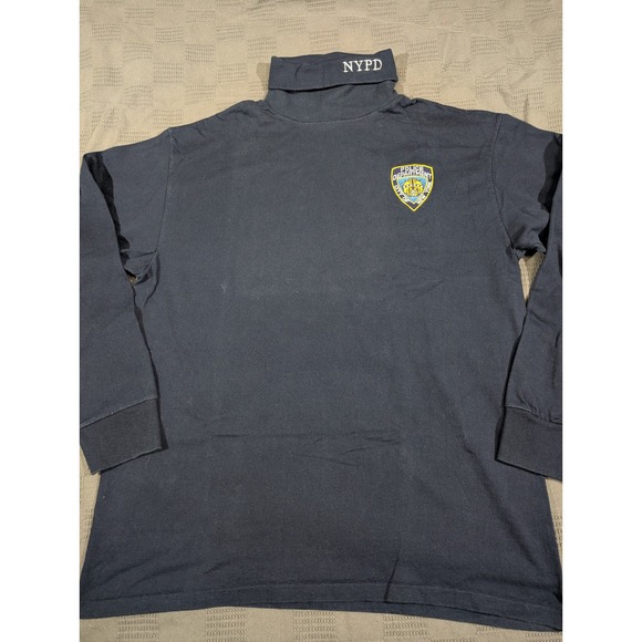 liberty Other - Vintage Liberty NYPD Police Dept Turtleneck Shirt Navy Blue Cotton Mens XL USA